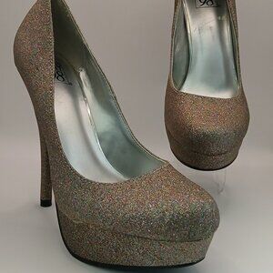 Speed Limit 98 Jones Glitter Heel Shoes - Size 8M